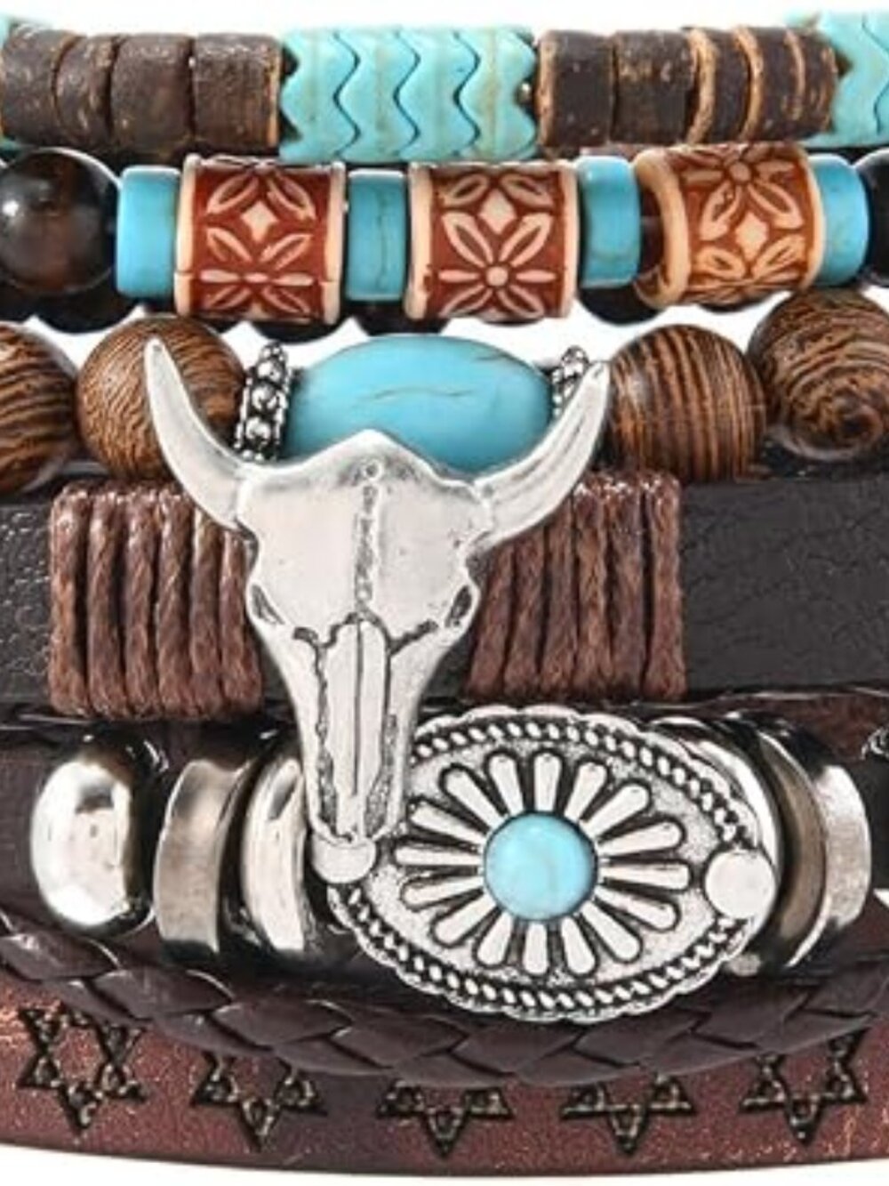 LOTSOF Western Beaded Statement Bracelet